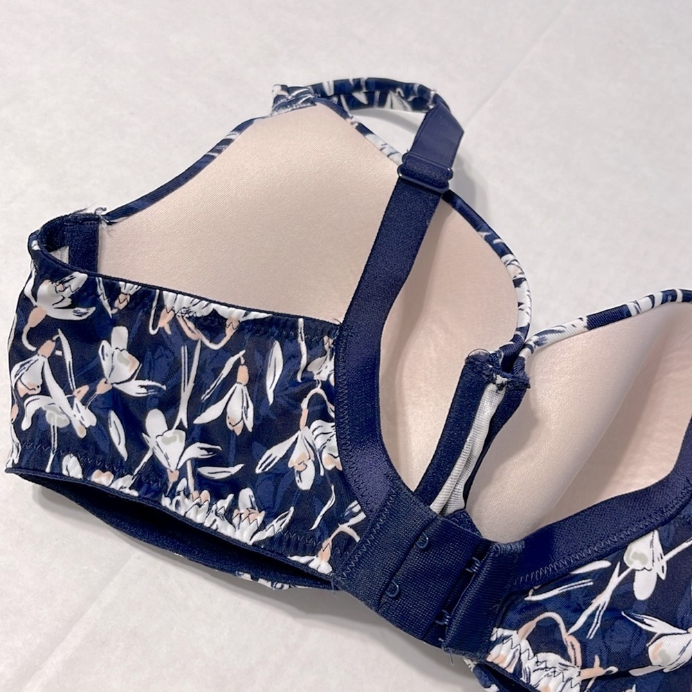 Pick up/$25 Women’s M&S Flexifit Underwire Floral Full Cup T-Shirt Bra 34D - Picture 2 of 3